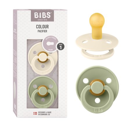 BIBS מוצץ לבן ירוק - מידה 1